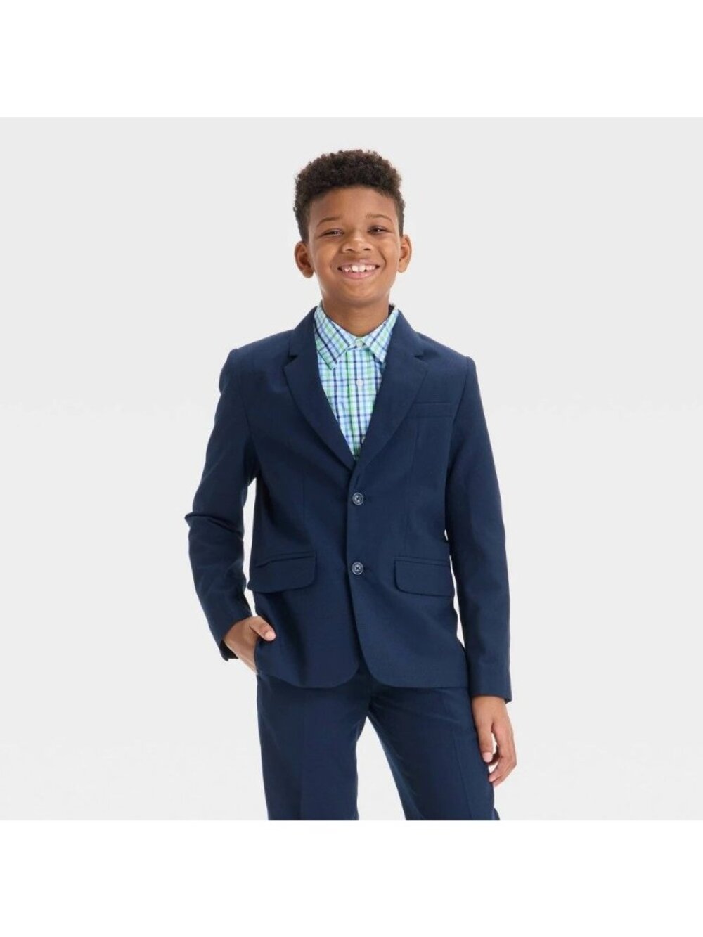 K-223 Cat & Jack Boys Navy Blue Blazer Size 10 Single-Breasted Fully Lined